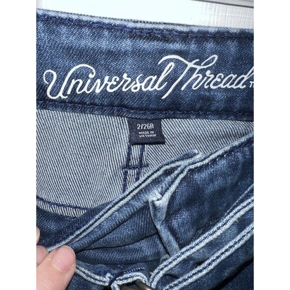 Universal Thread Jeans Womens 26R High Rise Wide Leg Crop Belted Denim y2k boho - Picture 3 of 8